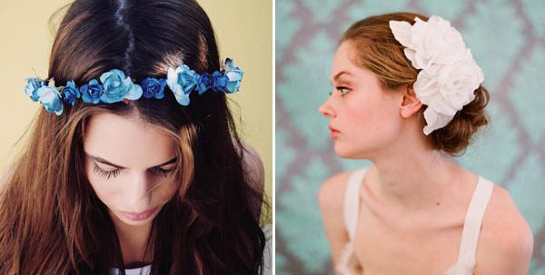 fiori come alternativa al velo da sposa