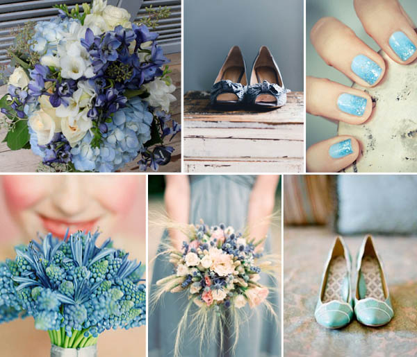 bouquet e scarpe blu sposa