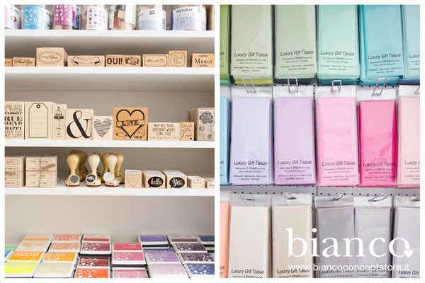 Bianco DIY, Bianco Concept Store, fai da te, materiali creativi, matrimonio fai da te, timbri, carta velina