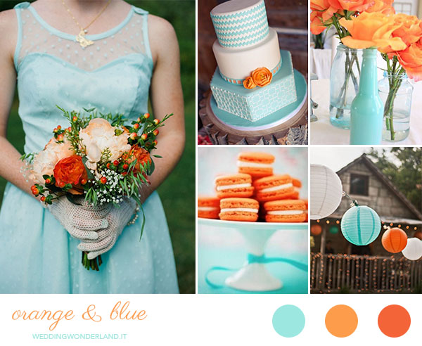 matrimonio arancione e azzurro