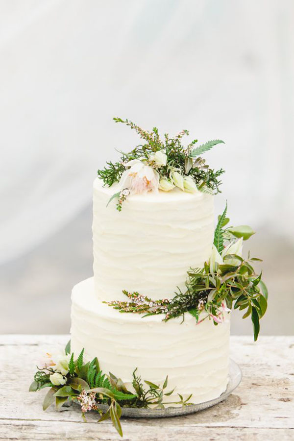 torta con foliage matrimonio botanico