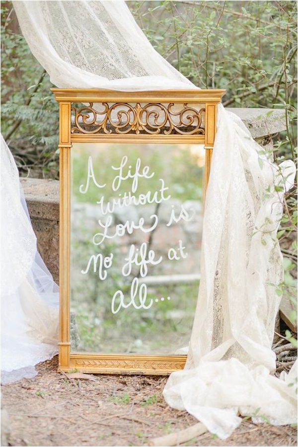 specchio cartello matrimonio
