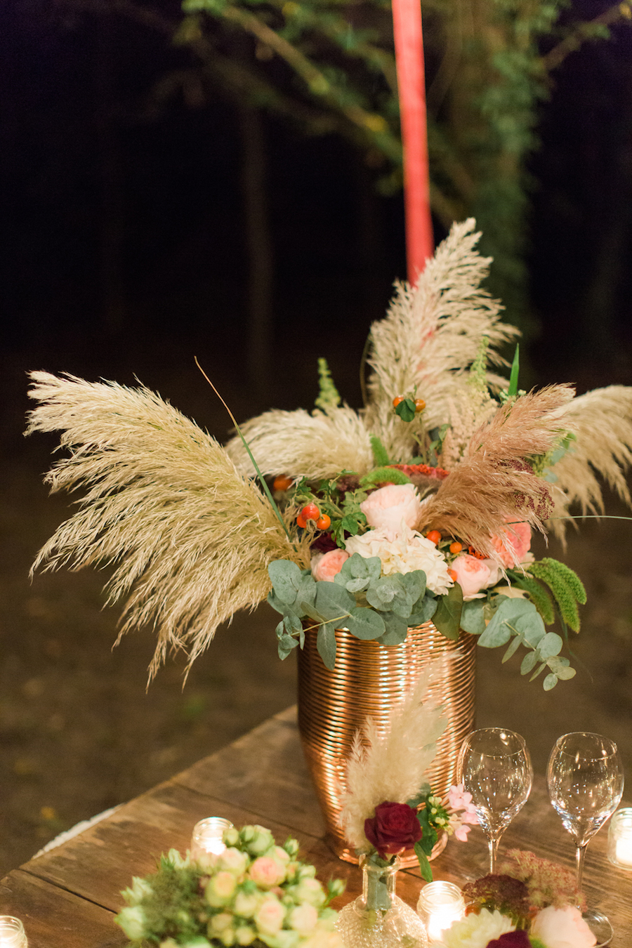 allestimento matrimonio con pampas