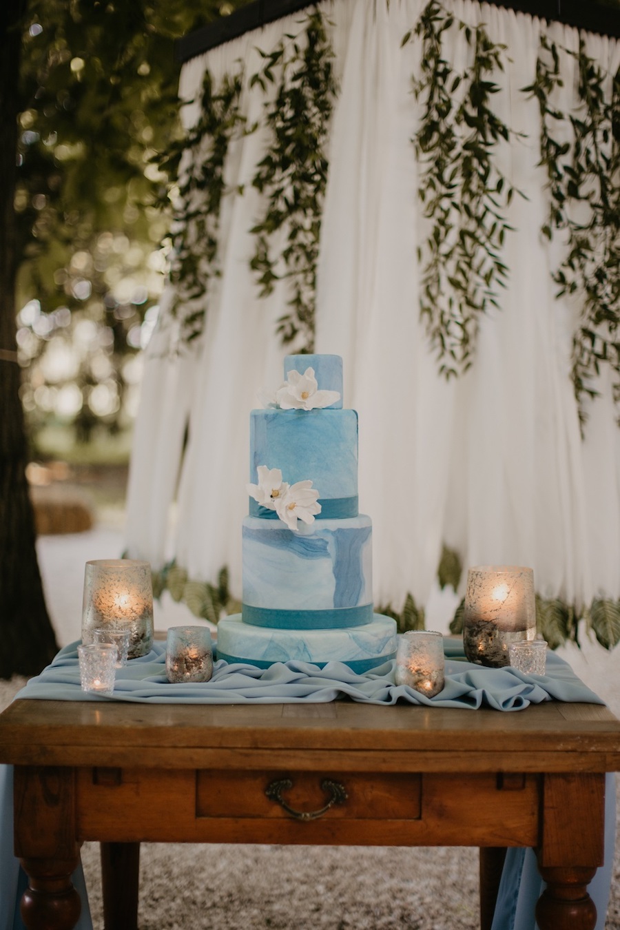 wedding cake azzurro acquerello